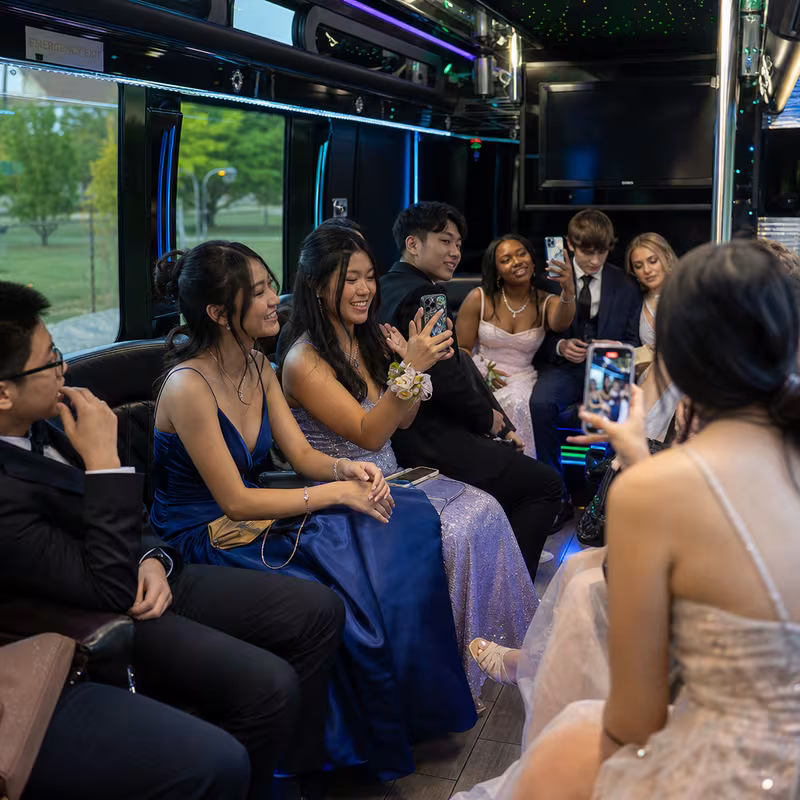 Black Mercedes Sprinter van staged for an Seattle Prom & Homecoming Transportation group