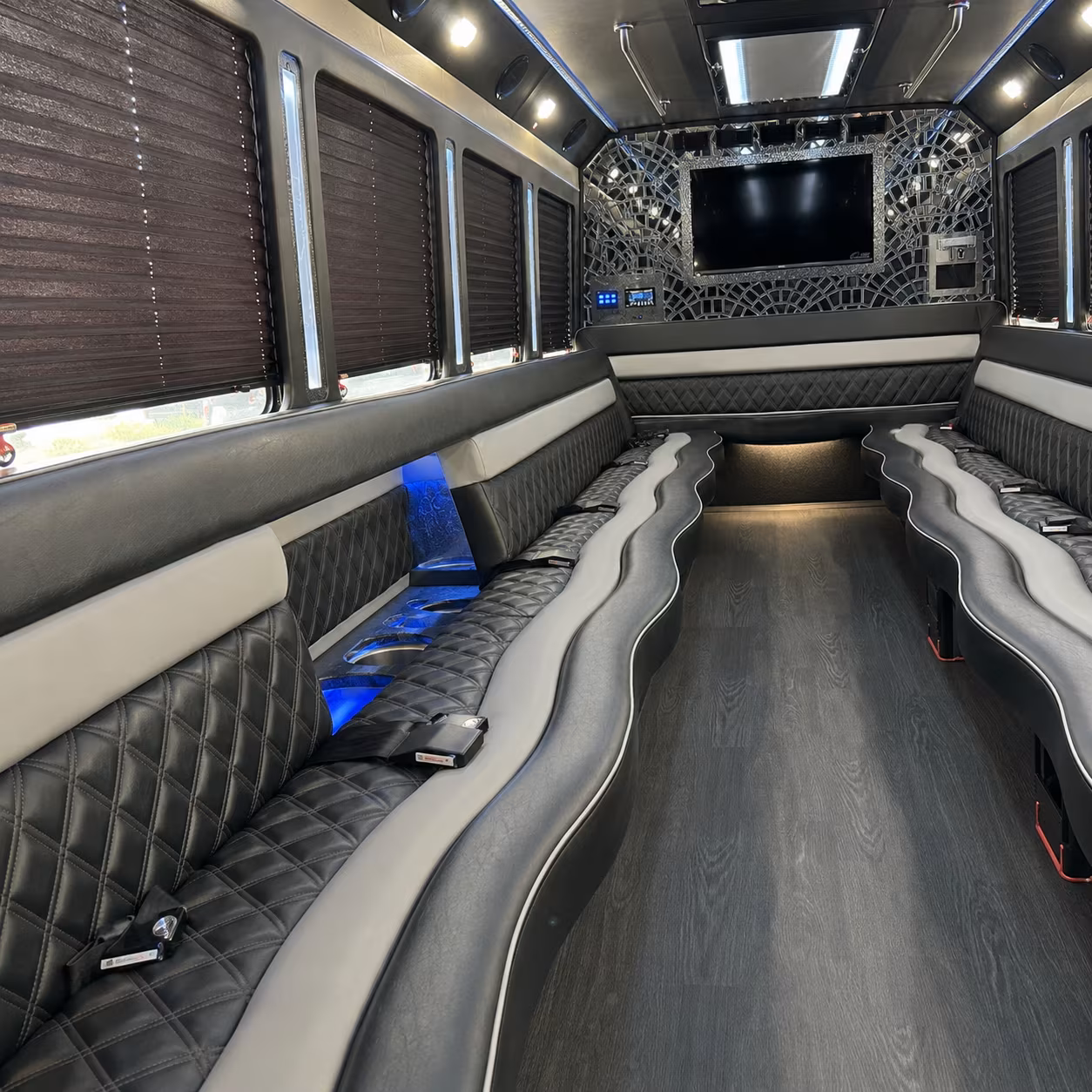 Seattle Private Event Transportation party bus interior